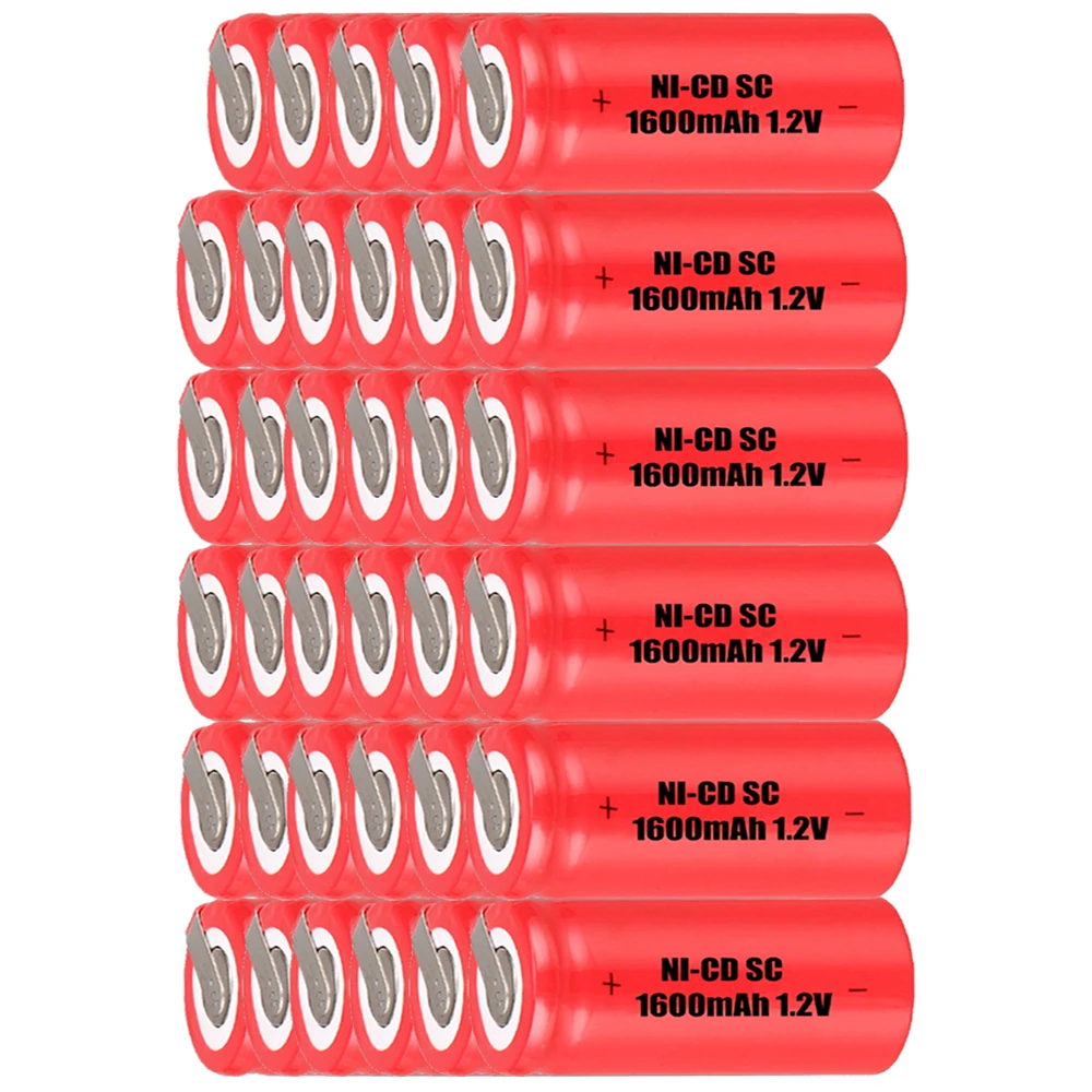 

Lowest price 35 piece SC battery 1.2v batteries rechargeable 1600mAh nicd battery for power tools akkumulator