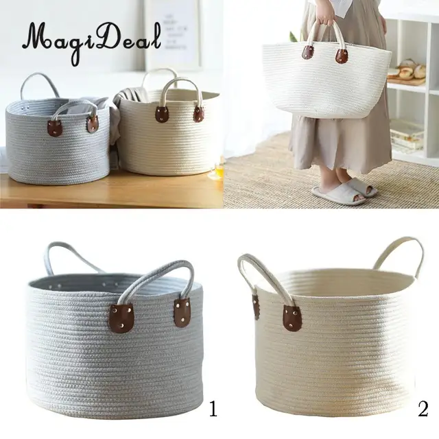 Decorative Laundry Hamper Cool Large Capacity Cotton Rope Basket Woven Basket Decorative Blanket Decorative Laundry Hamper Cool Large Capacity Cotton Rope Basket Woven Basket Decorative Blanket