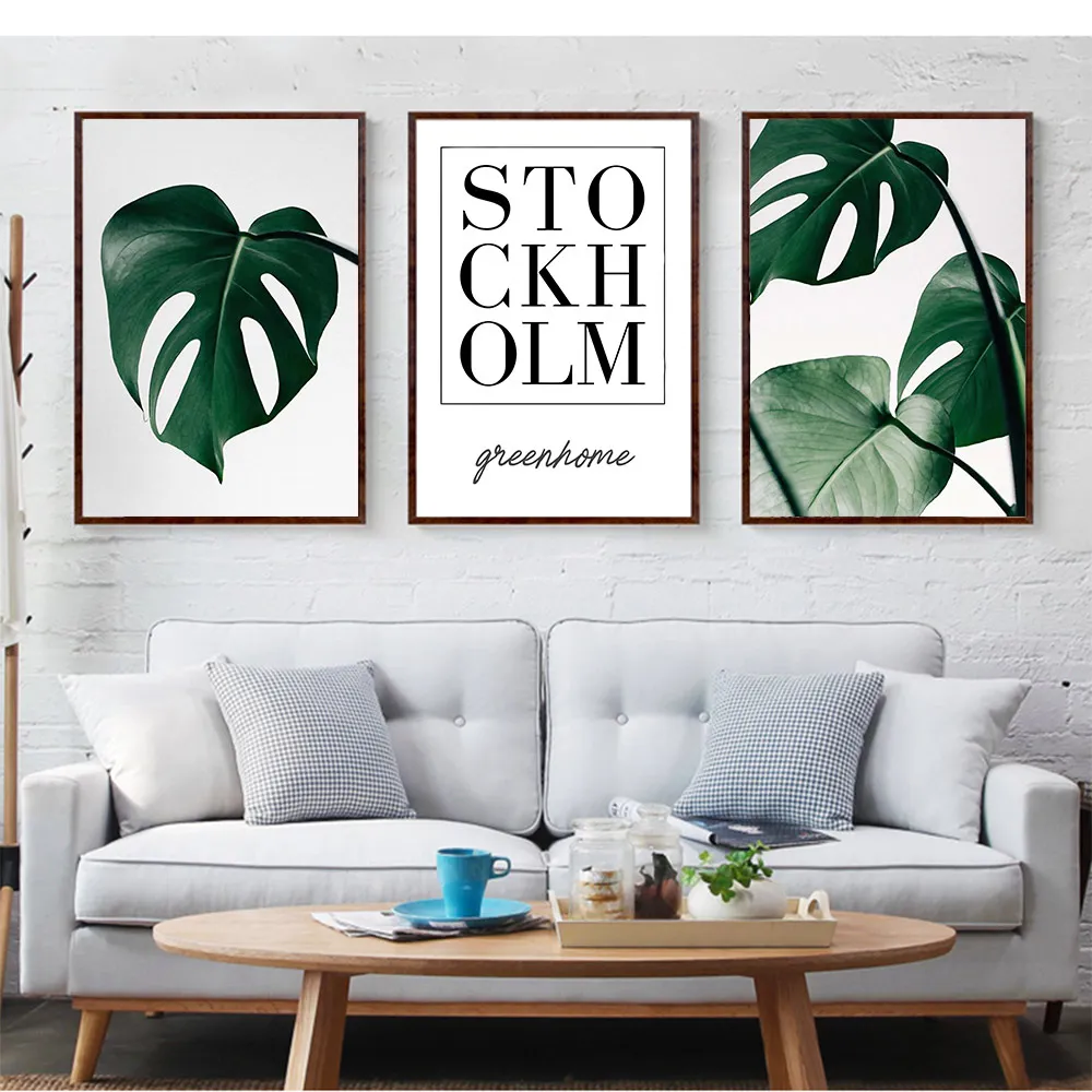 

Nordic Style Tropical Plant Canvas Painting Art Wall Picture for Living Room Home Decoration Posters and Prints HD Maple Leaves