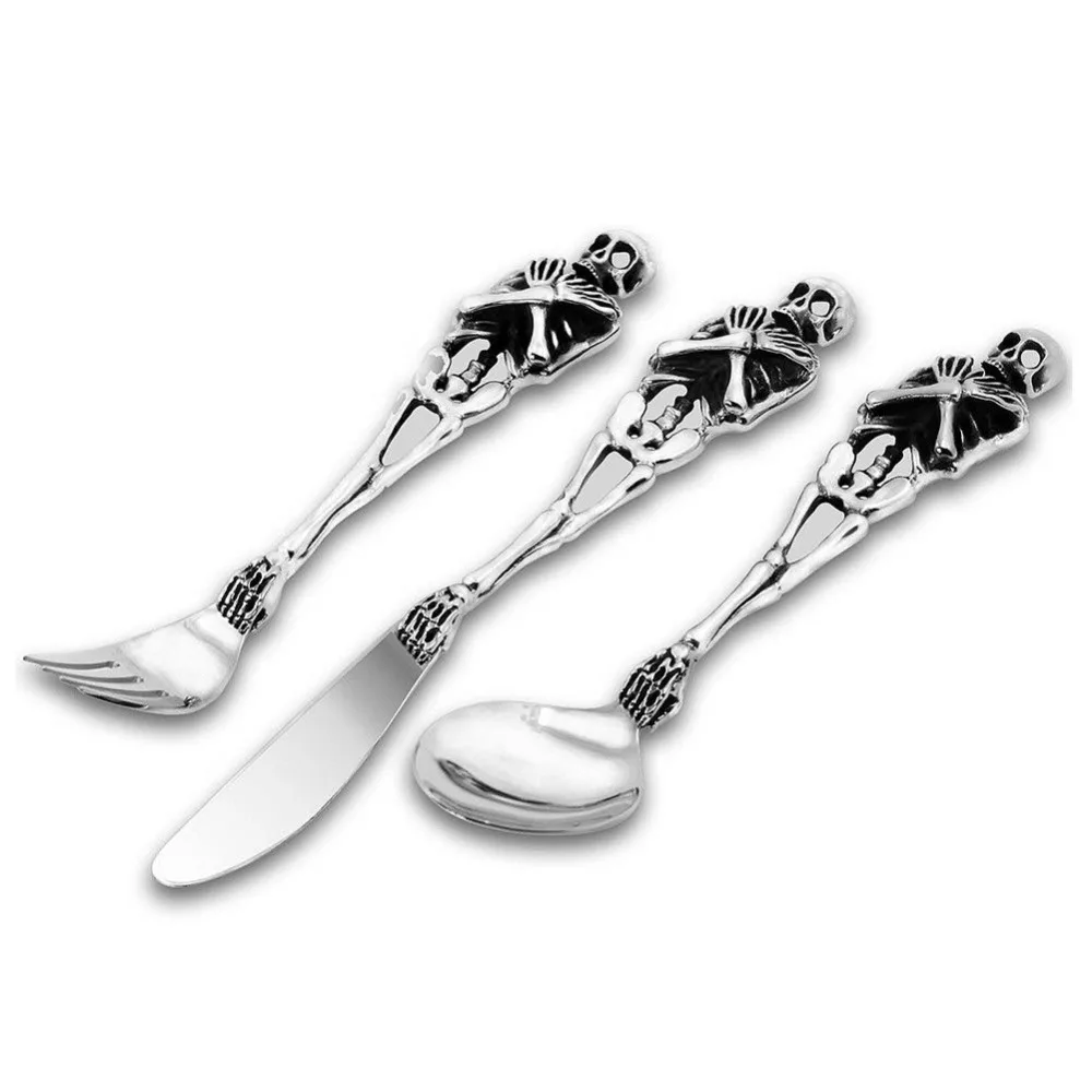 

CAPSULONE Stainless Steel Tableware Set Skeleton Collectible Tableware Skull Punk Set