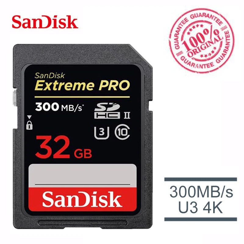 Оригинальная sd-карта SanDisk, 32 ГБ, Экстрим PRO, USH-II, ультра высокая скорость, карта памяти SD, 32 ГБ, класс 10, U3, SDHC, 8 ГБ, класс 4, карта памяти для Came