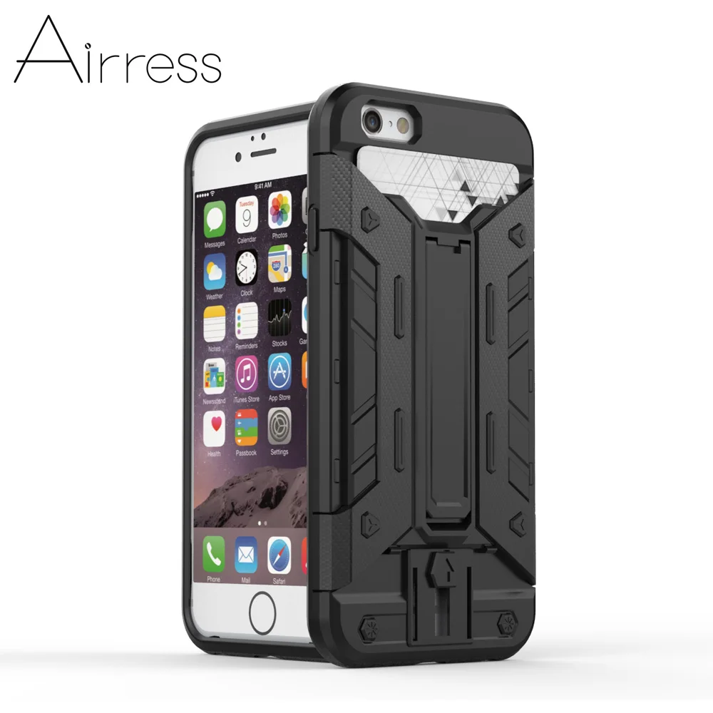 Armor Rugged Military Grade Phone Case Kickstand Card Pocket for iphone 5 SE 6 6s Plusphone