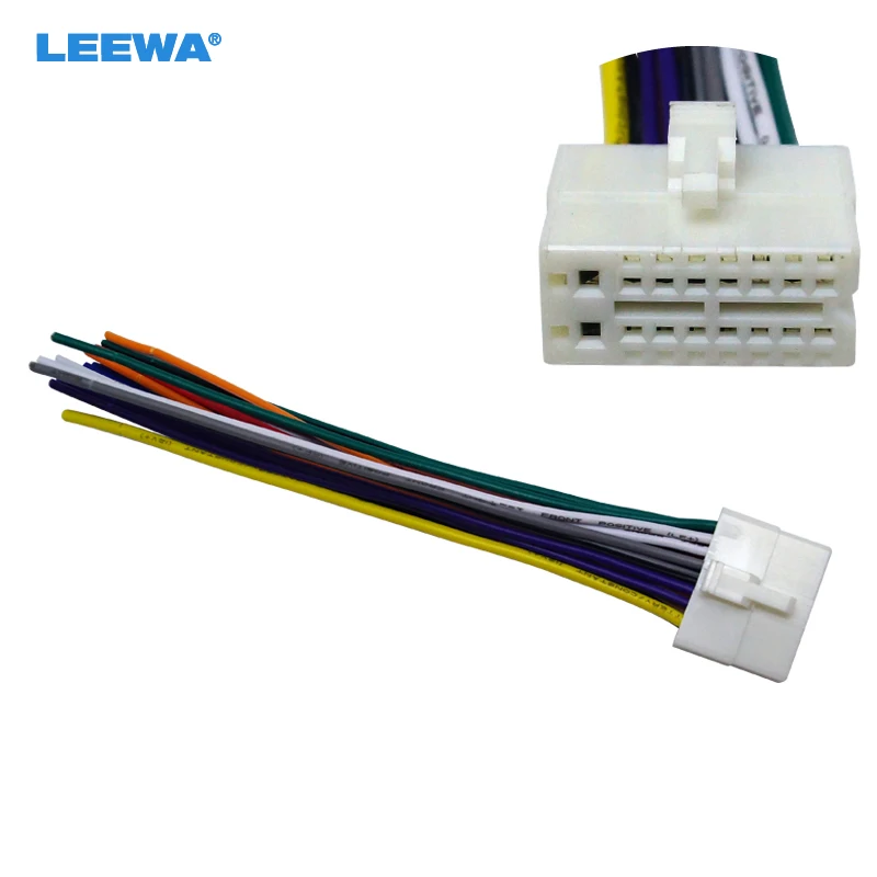 Leewa Car Radio Stereo 16pin Wire Harness Male Plug Cable