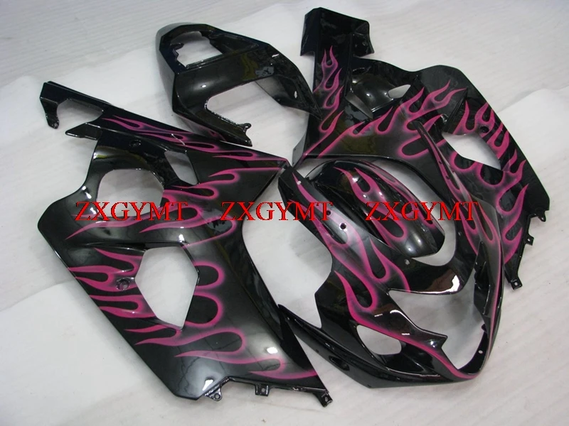 

Fairings for GSX-R600 2004 - 2005 K4 Bodywork for Suzuki GSXR750 04 Pink Flame Black Abs Fairing for Suzuki GSXR600 2005