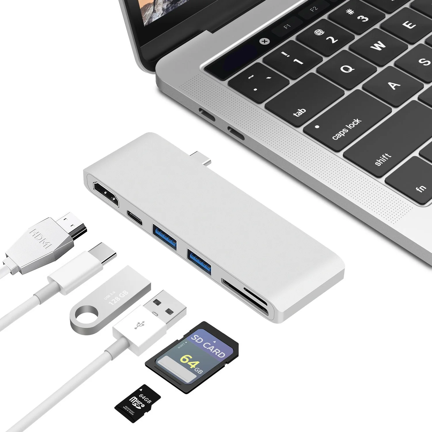 USB концентратор GOOJODOQ Type C HDMI адаптер для Macbook Air Pro 2018 Nintendo Switch с 2 портами 3 0 TF SD