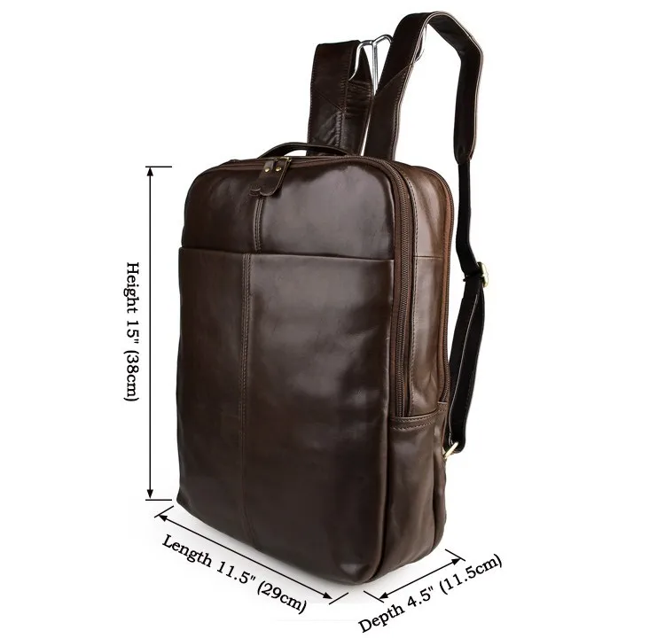JMD прочный Винтаж унисекс кожаный рюкзак Простая Книга сумка 7280C