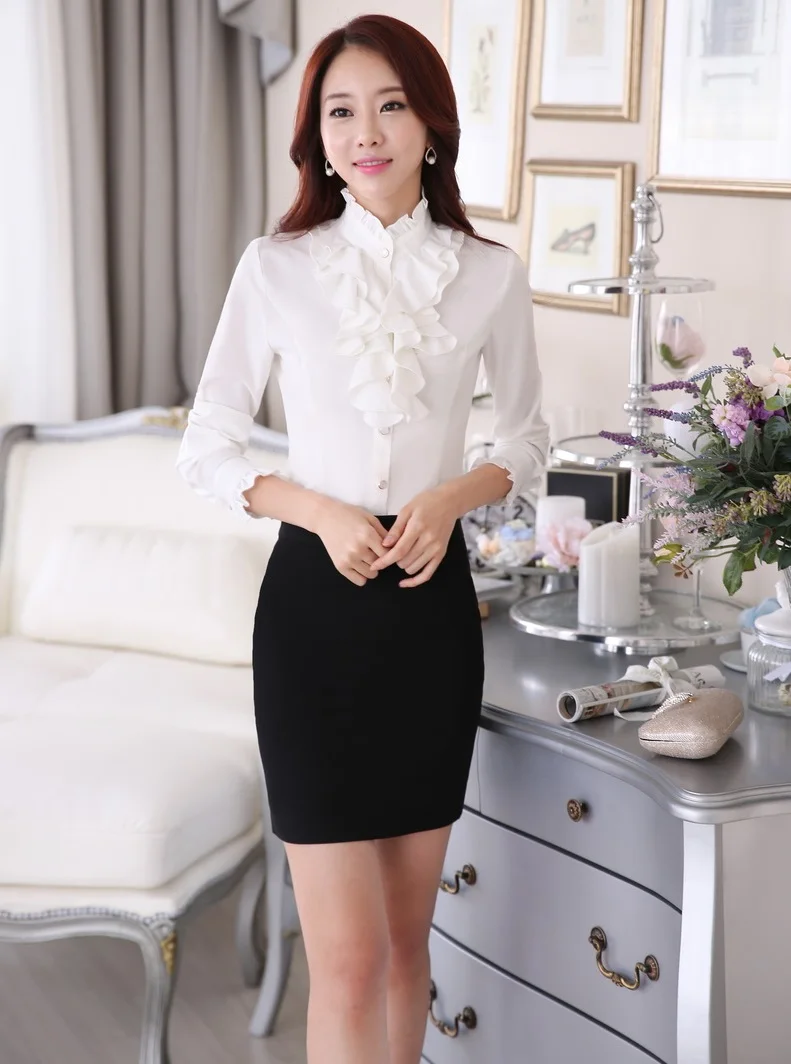 Uniform Design Elegant Slim Fashion Business Women Work Suits With Tops