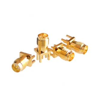 

10PCS Brass RP-SMA Male Plug Center Solder PCB Clip Edge Mount RF Connector for Mobile Signal Booster/Antennas/Coaxial Cables