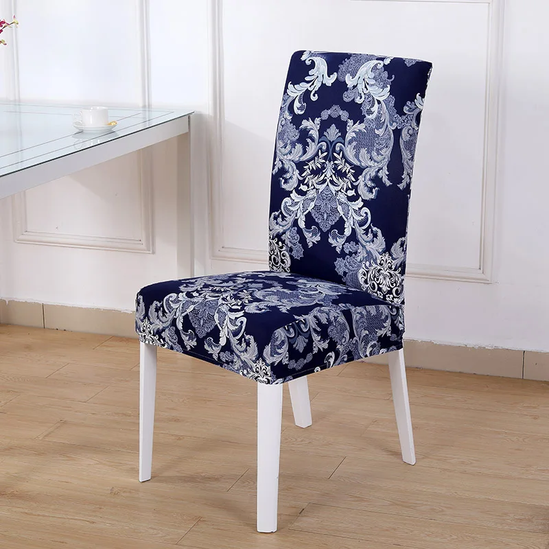 Chair Cover Spandex for Dining Room Stretch Seat Slipcover for Party Banquet Wedding Restaurant Home 1PC Washable News - Цвет: Dark Blue