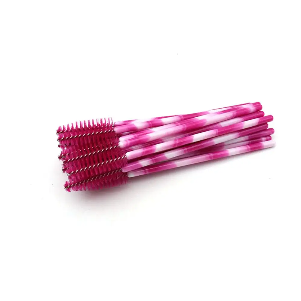 50 шт одноразовые ресницы щетка расческа тушь для ресниц палочки наращивание ресниц индивидуальный аппликатор щеточки принадлежности для макияжа Набор - Handle Color: Hot Pink