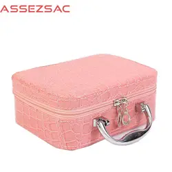 Assez SAC Модные Женские однотонные камень Искусственная кожа косметичка леди универсальные повседневные лаконичные Косметика женщин