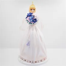 25 см Fate/stay Night Saber lily Королевское Платье белое свадебное платье 10th юбилей фигурку ПВХ сабля свадебные куклы