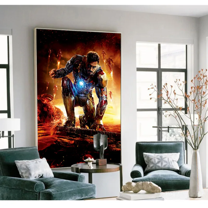 

Giant Porch Living Room Decor Painting Study Bedroom Corridor Paintings DC Movie Poster Tony Stark Oversized Mural M1043