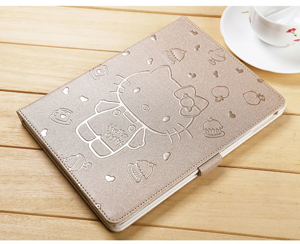 

for iPad 9.7 Case 2017 2018 Cover Stand PU Leather Tablet Cover New Cute Cartoon 3D Button Case For ipad Air 1/2