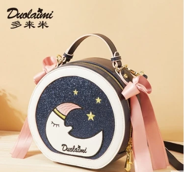 

Princess sweet lolita bag Korean style shoulder bag embroidered cute small round bag fashionable personality women DLM049