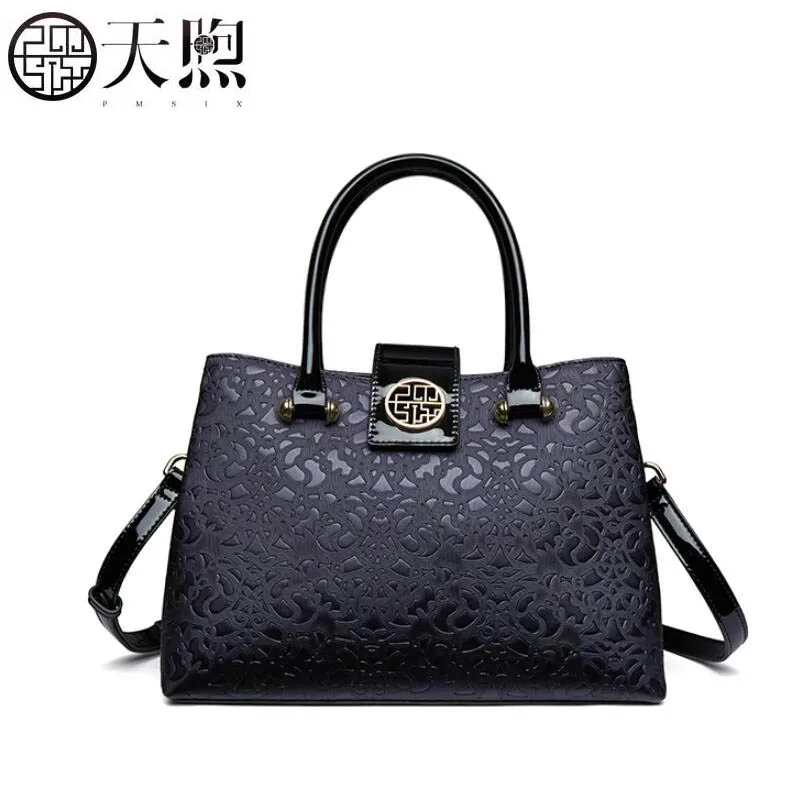 

Pmsix2018 high-quality luxury fashion high-grade cowhide new simple middle-aged portable shoulder diagonal package women's bags