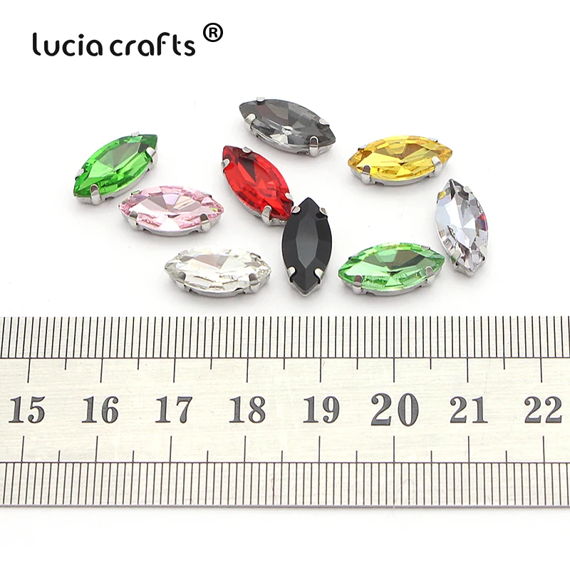 Lucia crafts 20 шт./лот 7*15 мм Овальный конский глаз из хрустального стекла пришивные