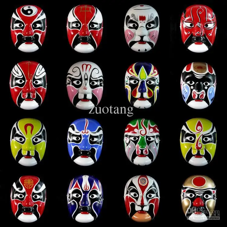 Paper Mache Mens Masquerade Mask   Chinese Opera M...