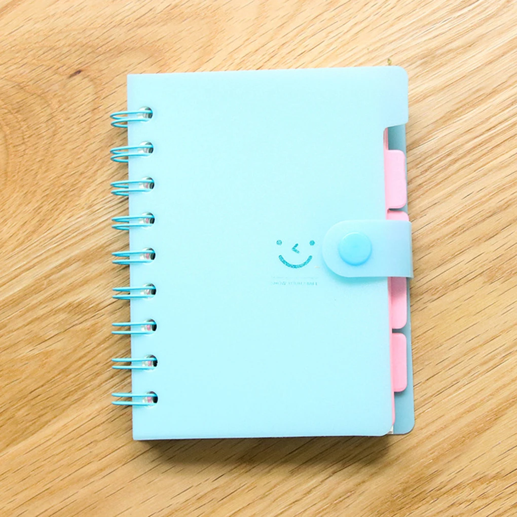 

Small Size Smile Spiral Coil Book PVC Cover Bookmarks Notebook Notepad Stationery School Office