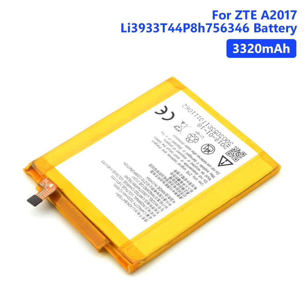 

Lithium Phone Bateria Li3933T44P8h756346 Battery Rechargeable Batteries For ZTE A2017 A2018 Axon 7 Axon 7S 3320mAh +Tools