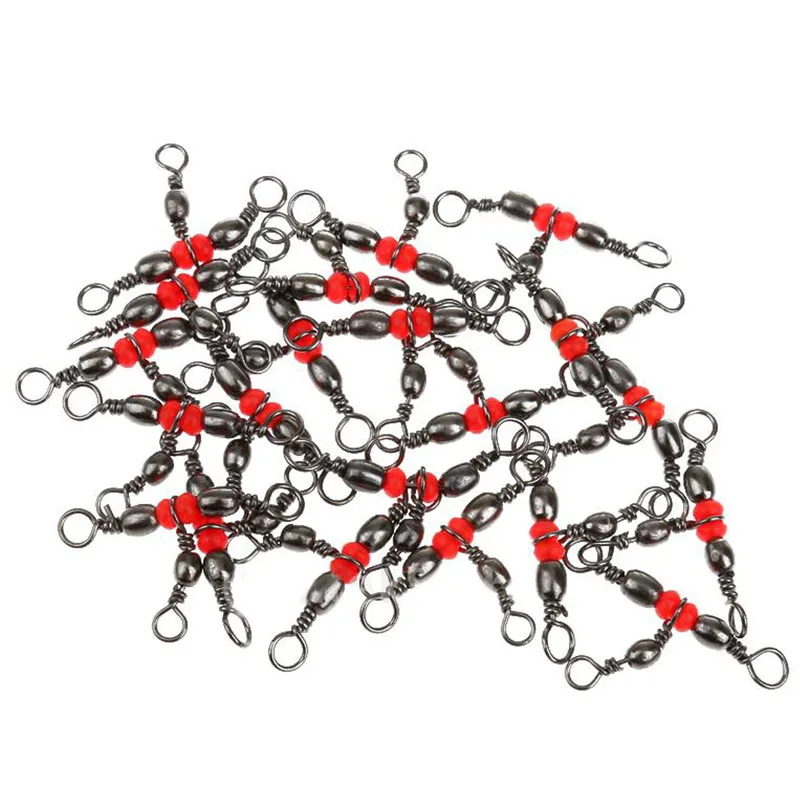 

20Pcs 3 Way Brass Fishing Rolling Barrel Swivel Bearing Connector Solid Ring New