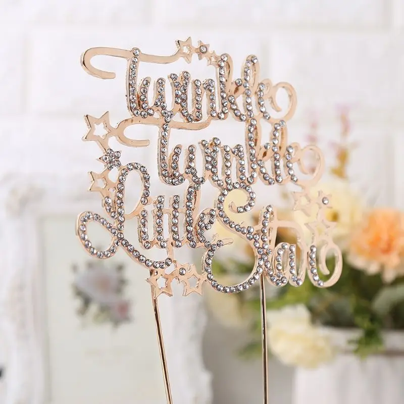 

Gold Glitter Twinkle Twinkle Little Star Cupcake Cake Topper Coconut Flags Baby Shower Kids Birthday Party Decoration
