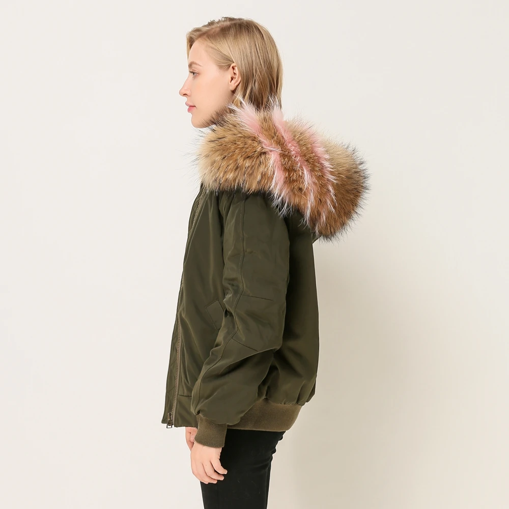 Розовый Java QC1876 Новое поступление F/W 2018 Модный женский зеленый пуховик с