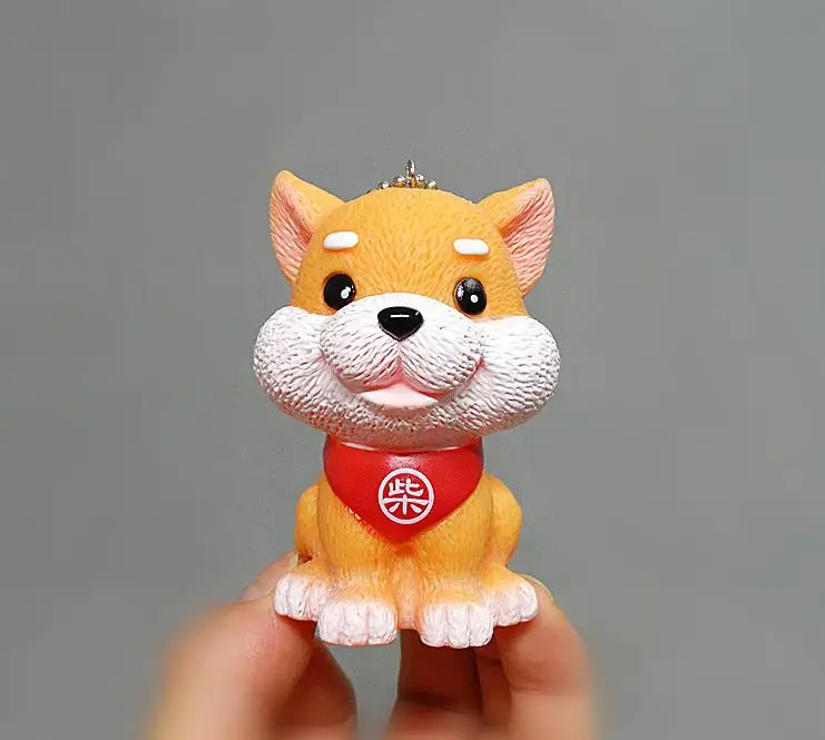 Прекрасный shiba Inu Doge брелок милый связка для ключей в виде собаки, автомобильный брелок с подвеской для сумки рисунок подарок на день рождения 2 цвета 20 шт./лот