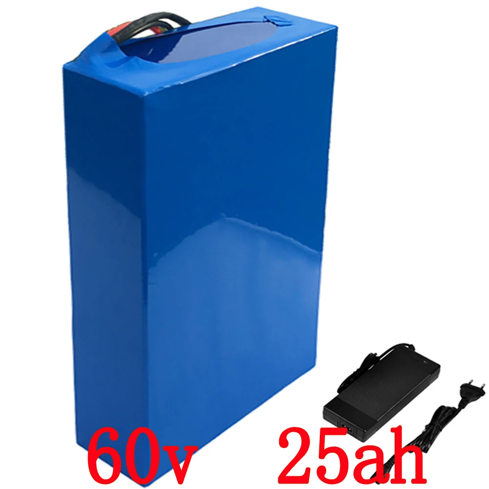 Free customs tax 60V 2000W Lithium Scooter Battery 60V 25AH Electric Bike Battery 3.7V 26650 cell 30A BMS 67.2V 2A Charger free customs taxe electric bike 60v 3000w battery pack with charger and bms for 60v 25ah lithium battery pack for samsung cell