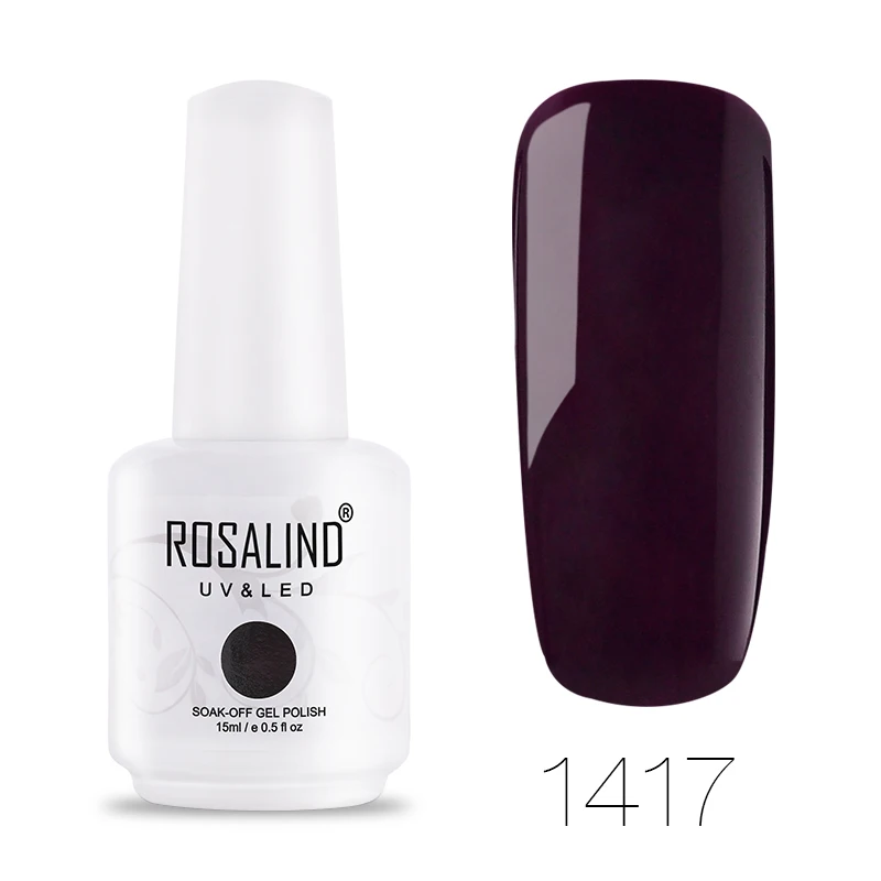 ROSALIND гель 1 S, новинка, 15 мл, Гель-лак для ногтей, УФ-светодиодный, замачиваемый, грунтовка для ногтей, полуперманентный, для дизайна ногтей, гель-лаки для маникюра - Цвет: RH1417