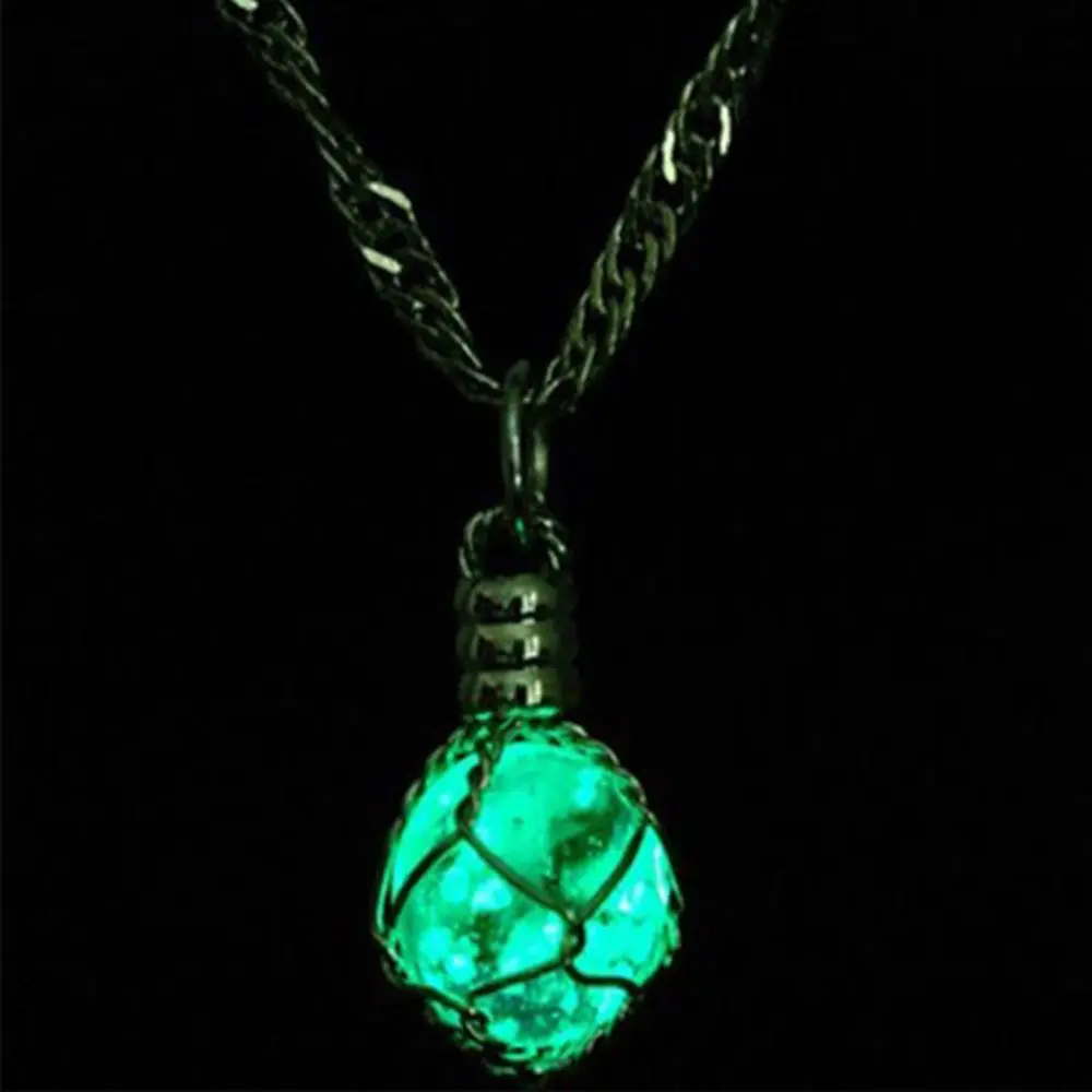 

fashion New Green Blue Creative Luminous Crystal Ball Chic Glow In The Dark charming Necklace For Women Jewelry