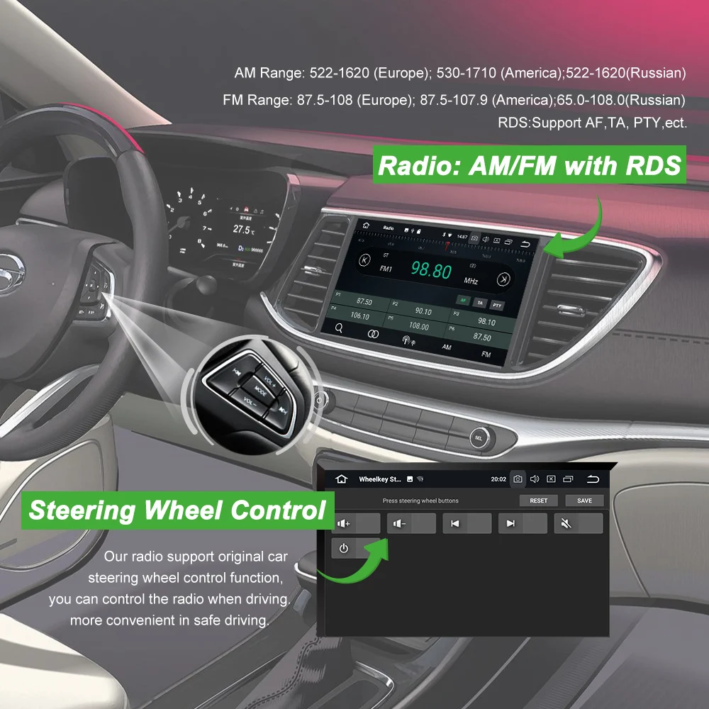 Clearance Bonroad Car Multimedia Player For 2 Double Din For Nissan Android 9.0 2G+16G Wifi Radio 4G Video GPS MP3 Touch Screen(NO DVD CD) 3