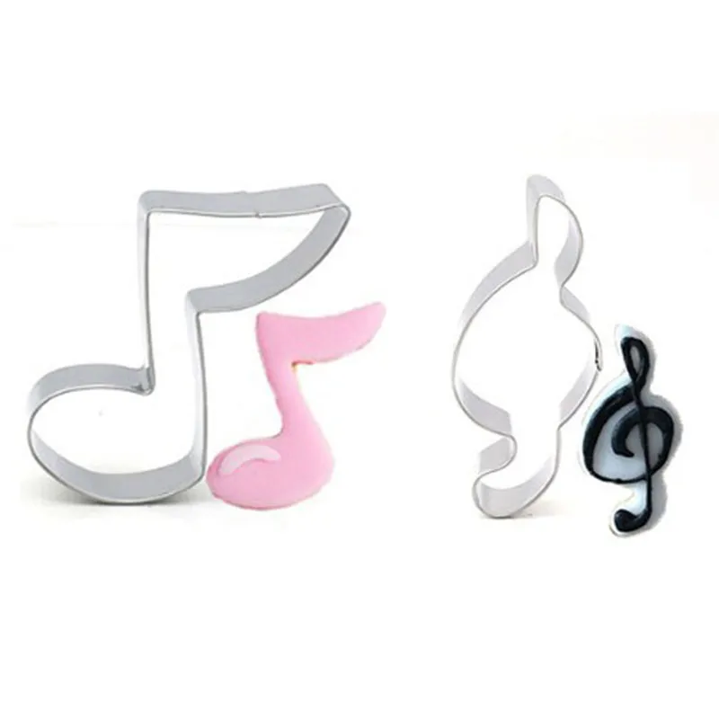 

2pcs/set Music Note Cookie Cutters Stainless Steel Biscuit Mold Fondant Cutter Baking Accessories for Confectionery Sugarcraft