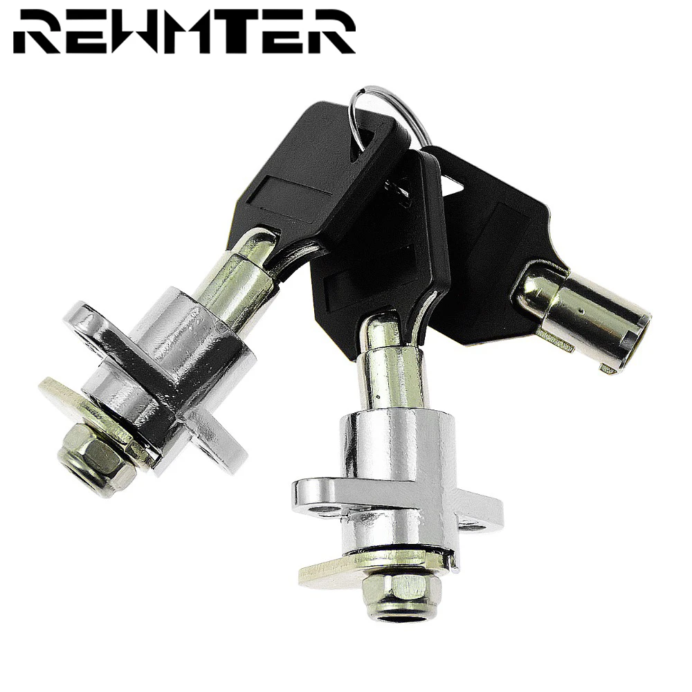 

REWMTER Black Motorcycle Lock Parts Hard Saddlebag Lock Key Set For Harley Road King Glide Touring Model 1997 - 2013 Up
