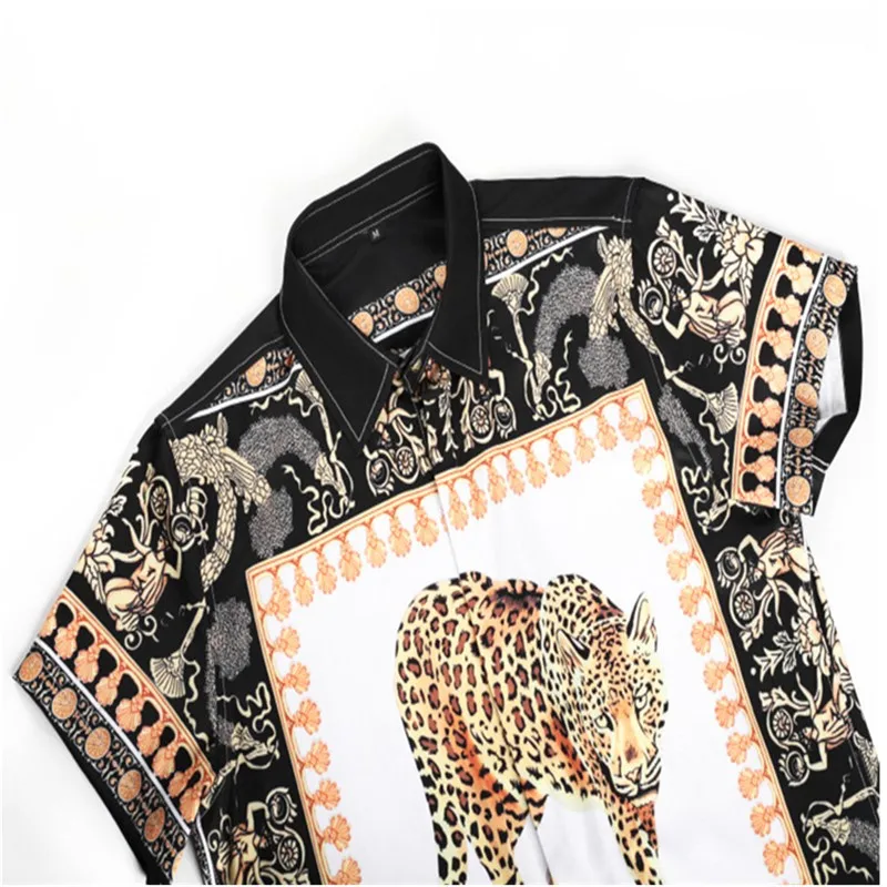 Мужская рубашка Camisa социальной Masculina нагрудные Творческий Улица Ветер Кнопка Лето повседневное подходит рубашка с короткими рукавами для