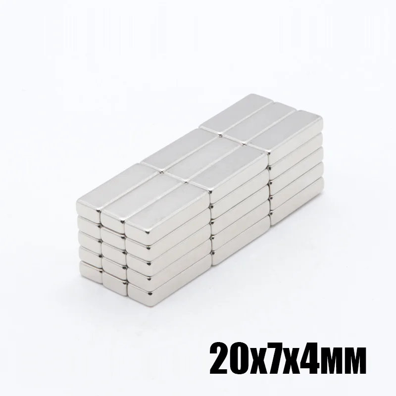 100 шт. 20x7x4 мм Высокое качество супер сильный Нео неодимовый магнит 20*7*4 20 x 7 4