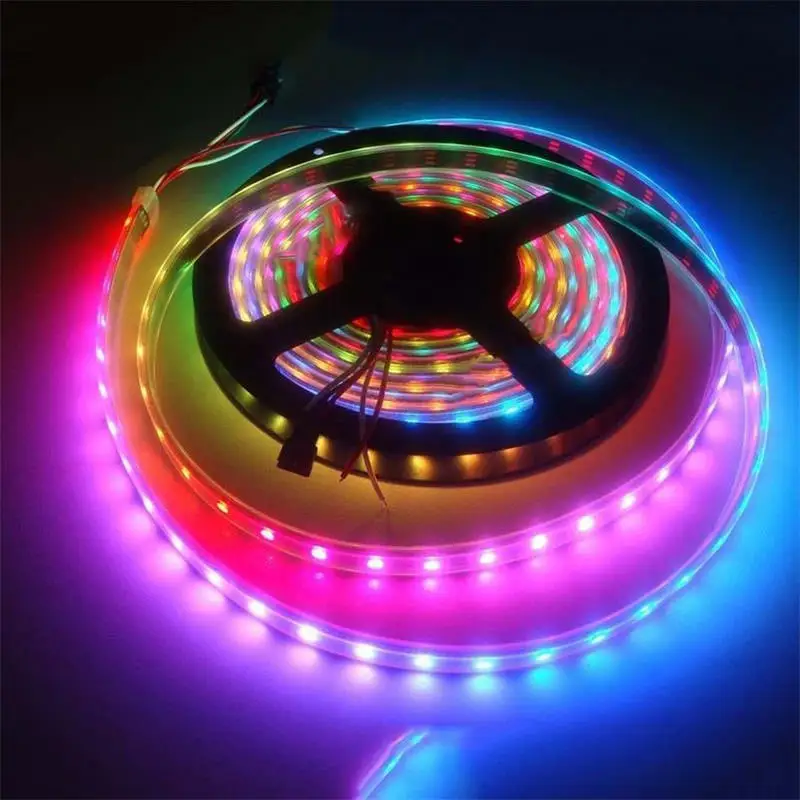 1m 60LEDs WS2812B 5050 RGB LED Strip Light White Shell Lamp Party Home DIY Decor
