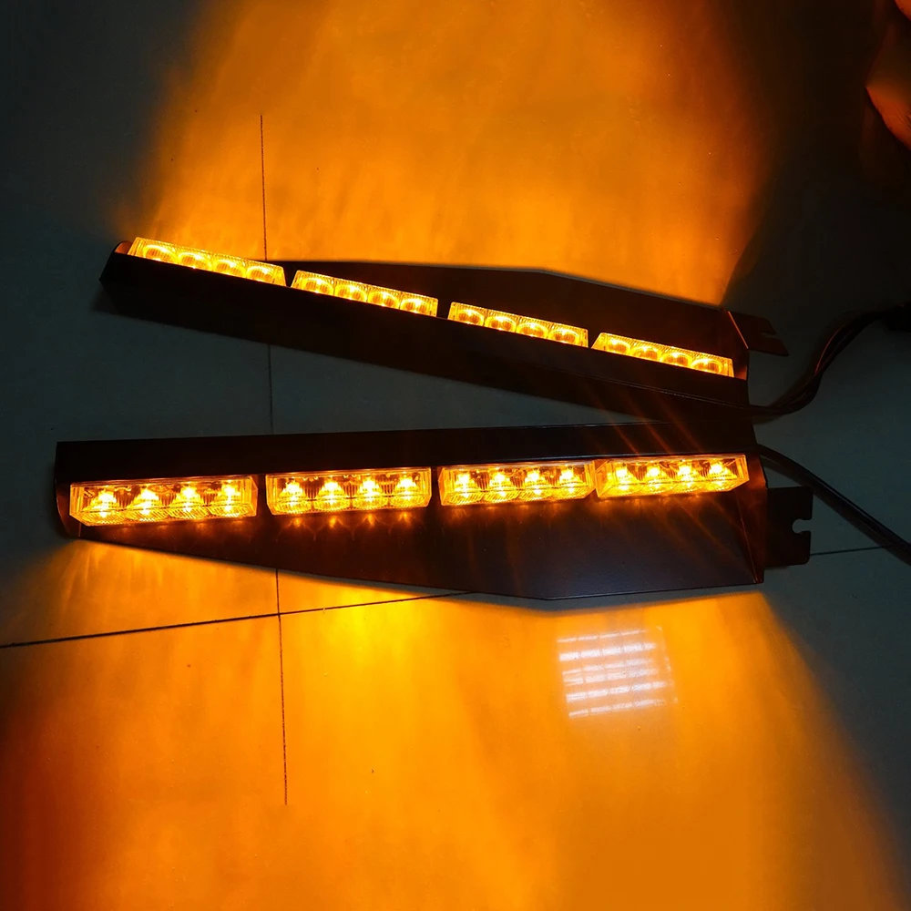 High Power 32W 32LED Car Amber Light Waterproof Cigarette Strobe Light