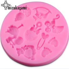 1pcs UV Resin Jewelry Liquid Silicone Mold Baby Foot print Resin Charms Pendant Molds For DIY Decorate Making