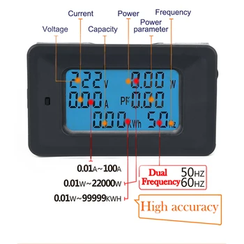 

New LCD Digital With Backlight Power Meter Monitor Voltmeter Ammeter Durable 1pc
