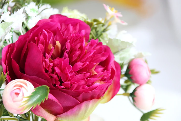 Wedding Bouquet for bridesmaids flowers artificial rose peony (15)