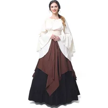 Autumn Vintage Renaissance Medieval Plus Size Women's Sets Sexy O-Neck Flare Sleeve Long Skirts Autumn Vintage Renaissance Medieval Plus Size Women's Sets Sexy O-Neck Flare Sleeve Long Skirts
