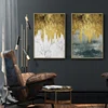 Peinture nordique moderne sur toile dorée, image et affiche imprimée pour salon, Art mural, décoration noire et blanche de chambre à coucher, décoration de maison ► Photo 2/6