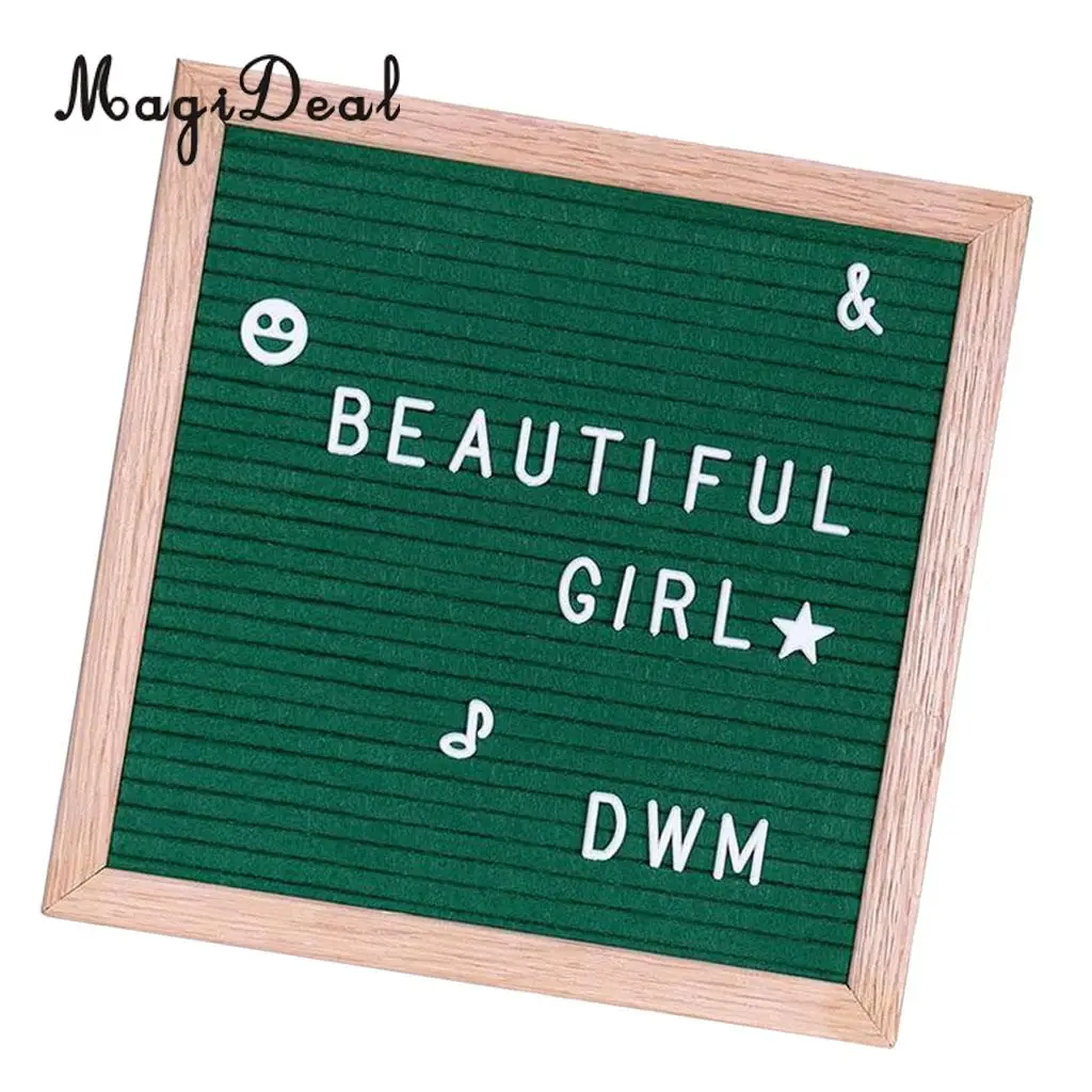 Felt Letter Board 10x10inches Changeable Letter Boards With 340 White Plastic Letters & Wood Frame Wall Mount, Free Canvas Bag