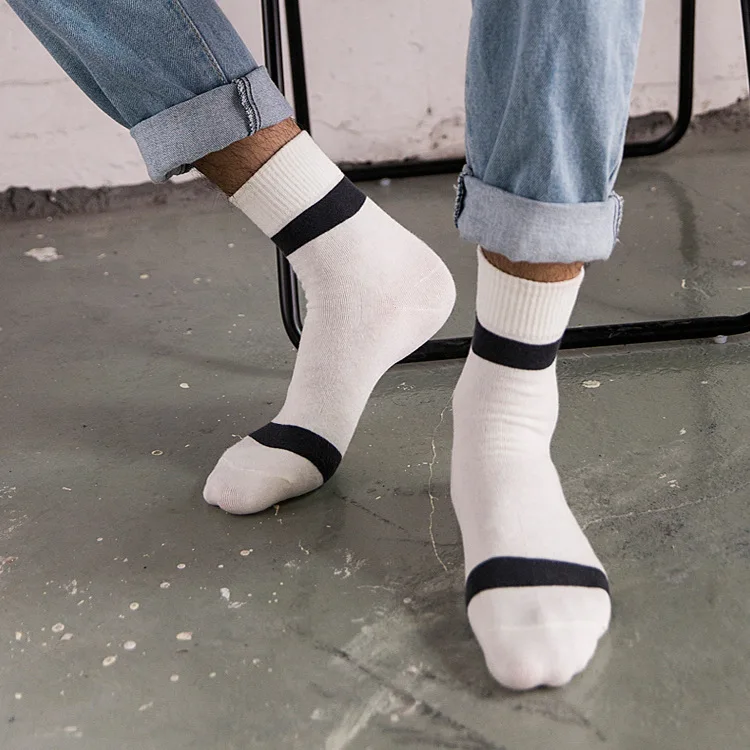 10 pieces = 5 pairs College high quality student socks manufacturers crew socks men cotton socks