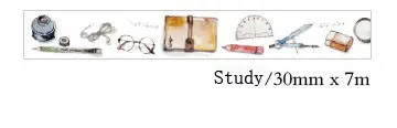 Новые винтажные Фетиш Ism декоративные из рисовой бумаги лента DIY Скрапбукинг Маскировочная лента школьный дневник аксессуары для ведения записей подарки канцелярские принадлежности - Цвет: Study
