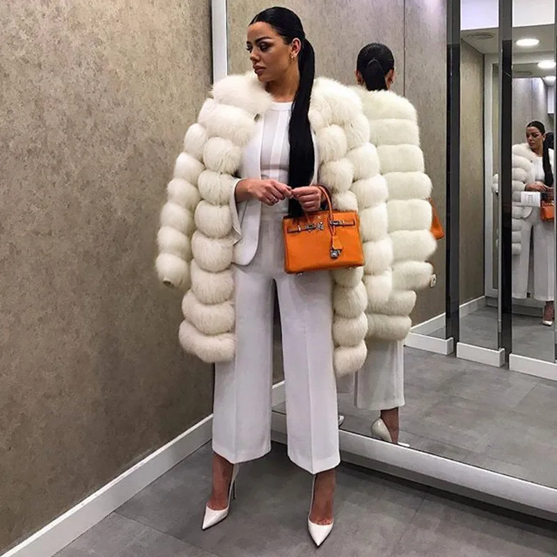 Chaud Imitation Solide Longues Fausse Mode Épais Manches Mince 2018 Blanc À Vintage Manteau Veste Femmes Des Vêtements Hiver En Fourrure Long qwUUgA7F