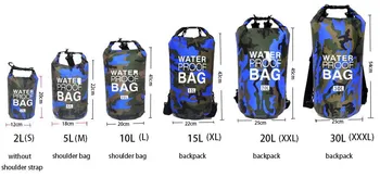 PVC Waterproof Dry Bag 5L 10L 20L 30L Camo Outdoor Diving Foldable Man Women Beach Swimming Bag Rafting River Ocean backpack 2