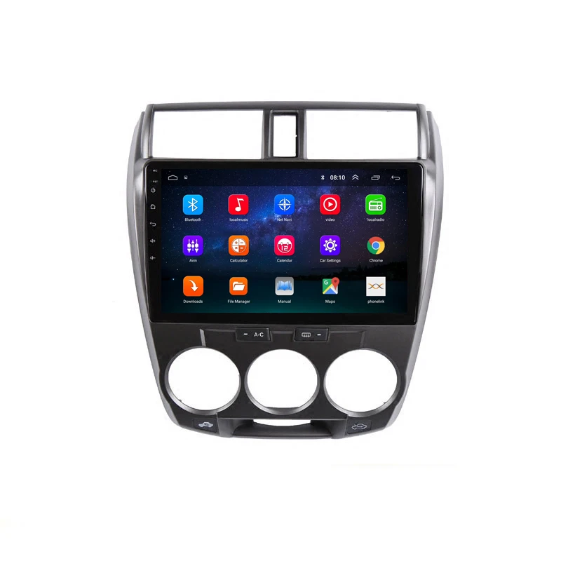 Top 10"2.5D IPS Android 8.1 Car DVD Multimedia Player GPS For Honda CITY 2008 2009 2010 2011 2012 2013 audio radio stereo navigation 1