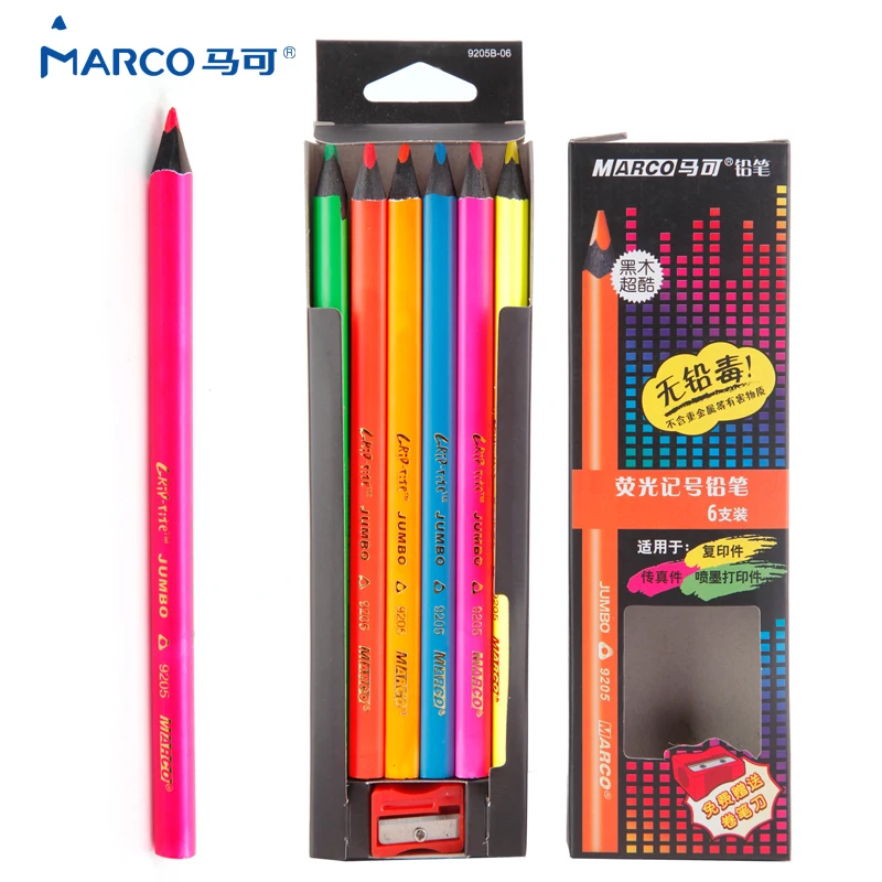 

Marco 6Pcs Colored Artist Metallic Pencil Lapis De Cor Drawing Color Pencil Set For School Sketch Painting Gifts Art Supplies